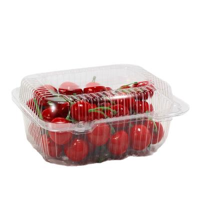 China Recyclable/disposable disposable pet supermarket box vegetable clear clamshell fruit packaging fresh plastic box for sale