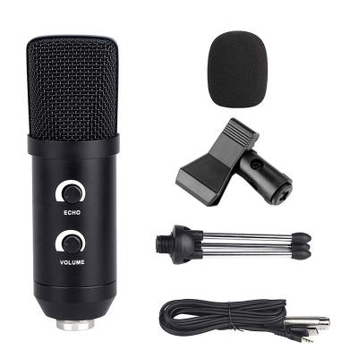 China Microphone Cable Condenser Microphone For Cardioid Pickup Mic With Tripod Computer Cable 3.5mm Audio Studio Stand And USB Audio Adapter for sale