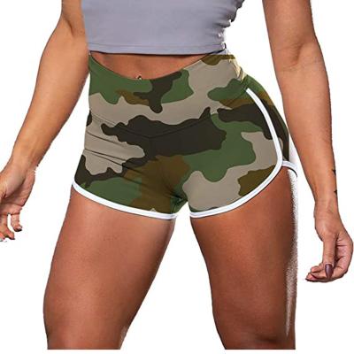 China Hot Fashion Color Camouflage Color Camouflage Waist Sports Running Biker Plus Breeches Shorts Summer Women Shorts for sale