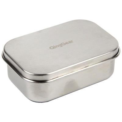 China 304 Stainless Steel Square Nuts Snack Nuts Storage Box Trash Can With Lid Food Container for sale