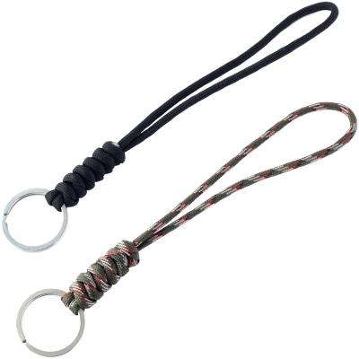 China QingGear Handmade Nylon Rope Braided Tactical Knife Gear Lanyard With Keychain Survival Key Chain Lanyards Tie S0094 for sale