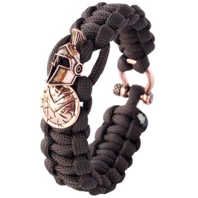 China QingGear Handmade Charm Bead Nylon Helmet Rope Survival Bracelet With U Shackle Emergency Tactical Wristband S0092 for sale