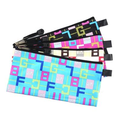 China Eco-friendly Custom Zipper Letter Waterproof PU Document Pencil Case Bag for sale