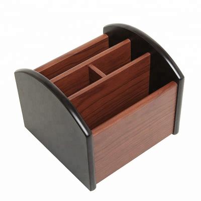 China Amazon Eco-friendly Wooden School Storage Pen Holder Bamboo Desk Organizer for sale