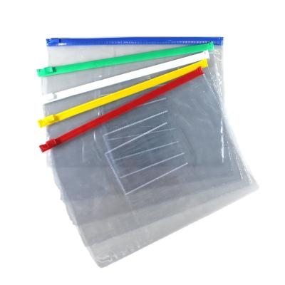 China Eco-friendly A4 Transparency PVC Name Card Collected Clear Zipper Lock Folder Document Bag for sale