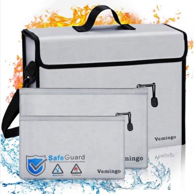 China Flame Retardant Fire Resistant Zipper Bag Storage Passport Jewelery Document Bag for sale