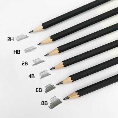 China Eco-friendly Custom Logo 2B HB Art School Writing Sketch Drawing Pencil for sale