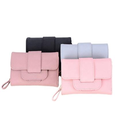 China Fashion Colorful Buckle Waterproof Wholesale Designer Girls Purse Wallet for sale