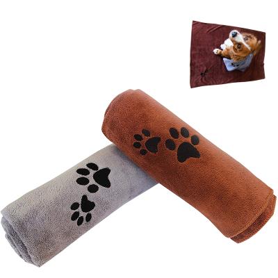 China QUICK DRY Dog Towel Pet Bath Towel Super Absorbent Microfiber Fabric Customized Color Free Plain Solid Embroidered All-season Square Color for sale