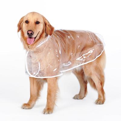 China Sustainable High Quality Custom Transparent Hooded Dog Raincoat Outdoor Dog Full-wrapped Raincoats for sale