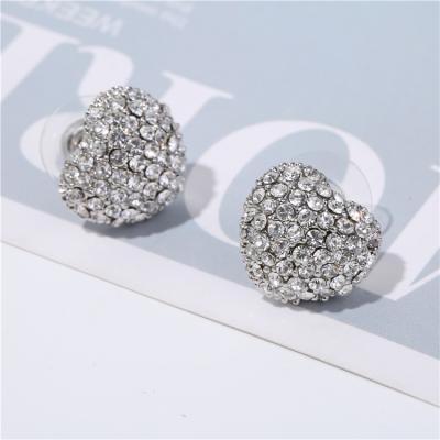 China Beautiful Latest Style Full Stone Crystal Heart Shape Stick Design Top Fashion FASHIONABLE Earrings for sale