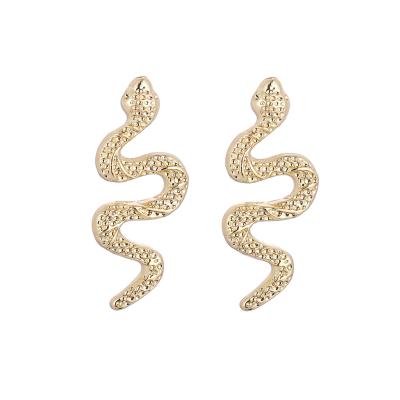 China FASHIONABLE Exaggeration and Retro Personality Serpentine Embossed Earrings Metal Snake Earrings for sale