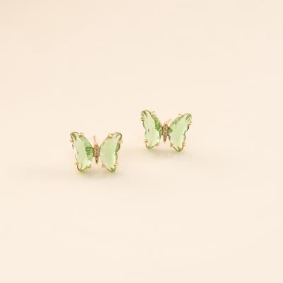 China FASHIONABLE Creative Multicolor Zirconia Jewelry Earrings 925 Sterling Silver Jewelry Inlaid Diamond Butterfly Earrings for sale