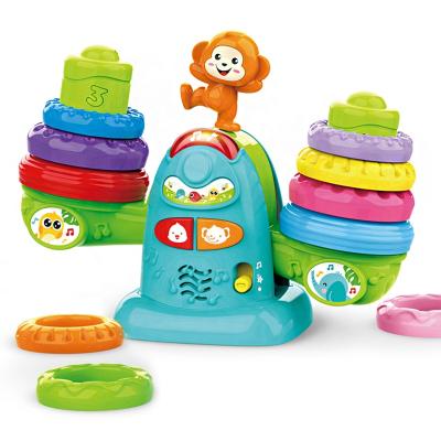 China Educational Baby Toy Baby Toys Educational Toys for Children Colorful Seesaw Stacker Monkey Balance Game with Light and Music for sale