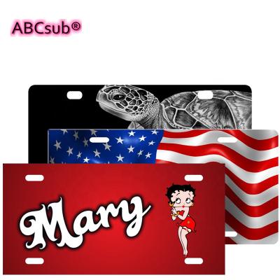 China Auto Dye Sublimation License Plate Masks Blank Aluminum License Plate Tag / Sublimation Aluminum Glossy Car License Plates Blank for sale