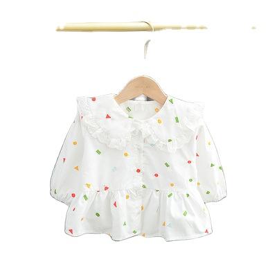 China 2021 New Anti-wrinkle Spring And Autumn Style Lace Back Color Embroidered Girl's Shirt for sale