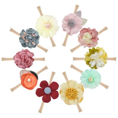 China Various Styles Baby Popular Cute Soft Hair Band Nylon Flower Headbands Girls Headband for sale