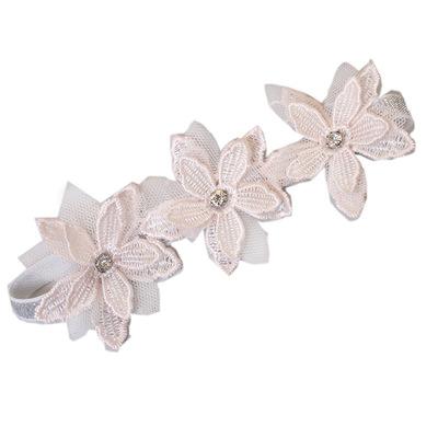 China Popular cute baby don't pull the headband princess headband white lace flower headband for sale