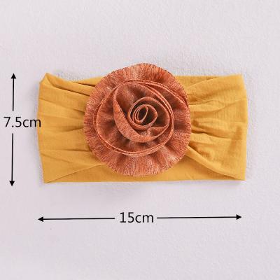 China Sporty Fashionable Nylon Elastic Crown Headband Cute Solid Color Baby Floral Headband for sale