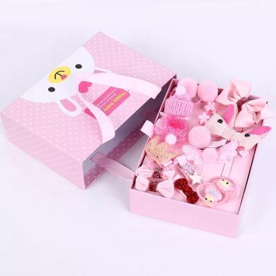 China Women Hair Clips Girls Headdress Gift Box Set Fashionable Multi Color Baby Hair Ornament Flower Cartoon Hair Clips for sale