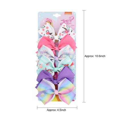 China Wholesale 6 Pcs Sweet Set Cute Printed Girl Jojo Siwa Hair Clips Accessories Baby Hangers Kids Hair Clips Set for sale