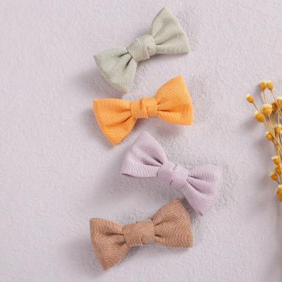 China Babies Women Soft Colorful Cotton Embroidered Hair Bow Accessories Kids Hair Clips Baby Headband for sale