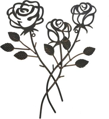 China Metal Rustic Wall Art Rustic Rose Wall Decor Garden Flower for sale