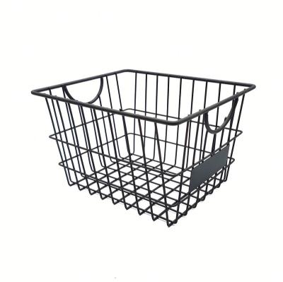 China Sustainable High Quality Home Office Pantry Organizer Metal Iron Wire Storage Basket With Table for sale