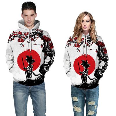 China OEM/ODM Hoodies Drawstring Men Pullover Sweatshirt Anime Cartoon Cotton Breathable White Hoodies for sale