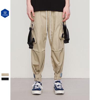 China New Anti-wrinkle Men's Casual Loose Fit Fitness Stitching Aphthous Sports Pants for sale