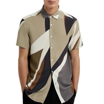 China OEM Custom New Fashion Anti-pilling Printed High Quality Short Sleeve Mens Shirt for sale