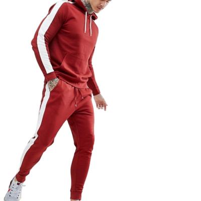 China Wholesale Custom 100% Custom Made Breathable LOGO Cotton Splice Color Mens Tracksuits Mens Tracksuits Plain Gym Tracksuit for sale