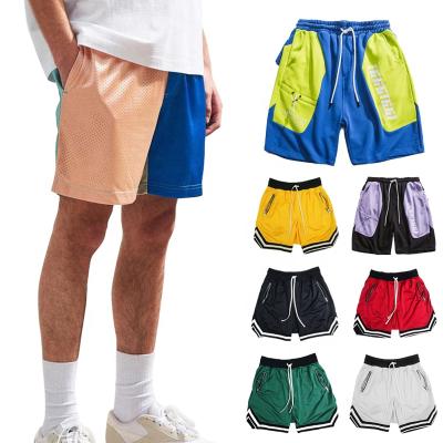 China Summer Eco Basics QUICK DRY Sports Tracksuit With Pockets Above Knee Walker OEM LOGO Mens Custom Made Mesh Basketball Jersey Shorts for sale