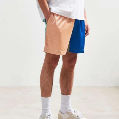 China 2020 Anti-wrinkle fashion men's colorblock track mesh shorts 100% fashion men's colorblock track mesh shorts for sale