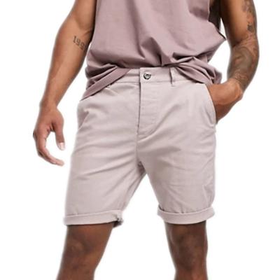 China Anti-Wrinkle Mens Shorts Pants Beach Wear Mens Casual Wear Custom Sweated Short Super Skinny Twill Pants Shorts in Pastel Pink for sale