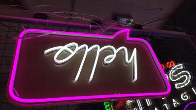 China No Fragile 8*12mm Silicone Led Neon Sign Bright Pink White AC100V Flex Tube for sale