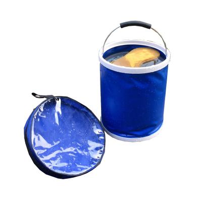 China Factory Price Oxford cloth+PVC coating+PP plastic+EVA Foam Hose Wipe Universal Foldable Water Pail Fishing Camping Bucket Water Bucket Wash Station for sale