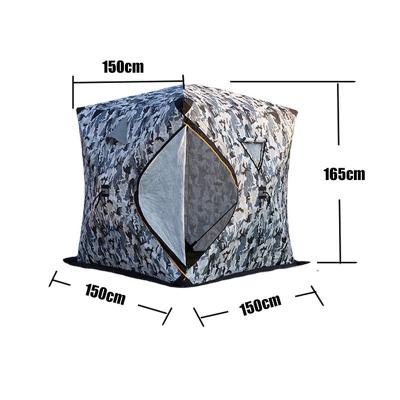 China Camouflage/Field Waterproof Automatic Portable 1-2 Person Ice Shelter Tent Insulated Ice Shelter Fishing Tent With Carrier Bag for sale