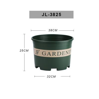 China 21L Eco-friendly Round Clear Design Telsly 38*32*25cm Nursery Pots Gallon Black Plastic Planter for sale