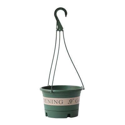 China Modern decorative three-size stackable plastic planter hanging basket with tray and hook for living room for sale