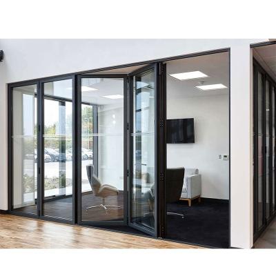 China Heat Insulation Australia Standard Accordion Doors Bi Folding Waterproof Aluminum Sliding Glass Door for sale