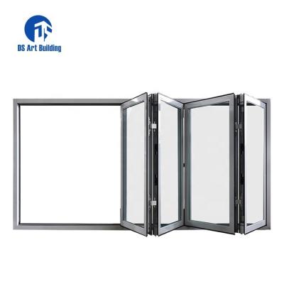 China Thermal Insulation DS Customized California Project Architectural Residential Commercial Thermal Break Aluminum Glass Sliding Folding Door for sale