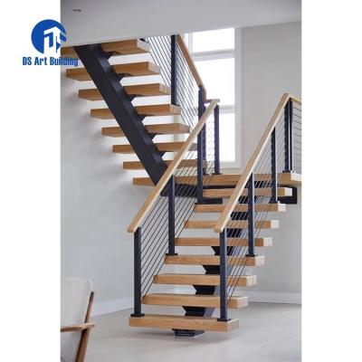 China Modern DS Customized Factory Price Modern Wood Staircase USA Standard Straight Stairs for sale