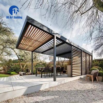 China Easily Assembled DS Customized Aluminum Outdoor Electric Garden Pergola Luxury Modern Pergola for sale