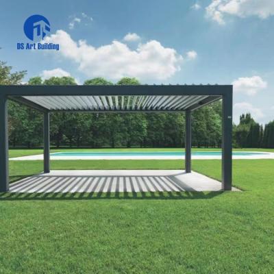 China Factory Wholesale 3x3 3x4 4x4 6x4m Modern Outdoor Bioclimatic Garden Easily Assembled Aluminum Louvered Pergola with Motorized Screen Garden Set for sale