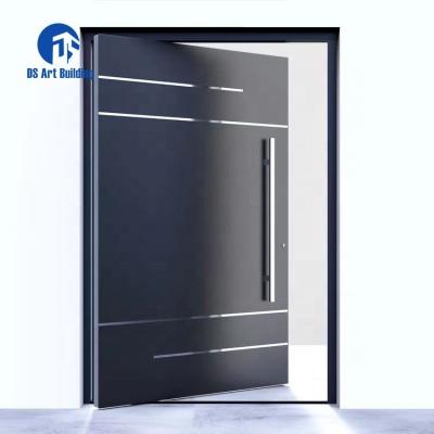 China Waterproof DS Customized Modern Exterior Aluminum Frame Entrance Security Front Door Pivot Doors for sale