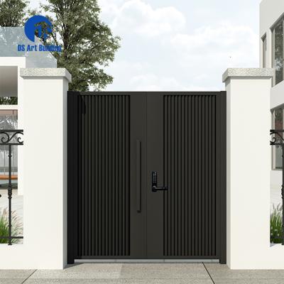 China Anti-theft DS Customized Villa Entry Metal Entry Gates Modern Double Leaf Courtyard Doors Outdoor Entrance Door for sale