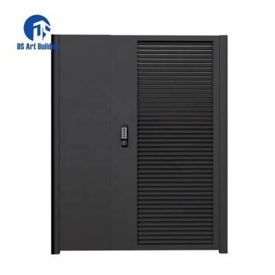 China Anti-theft DS Customized Aluminum Courtyard Entry Security Door Exterior Uneven Design Villa Entrance Double Leaf Door for sale