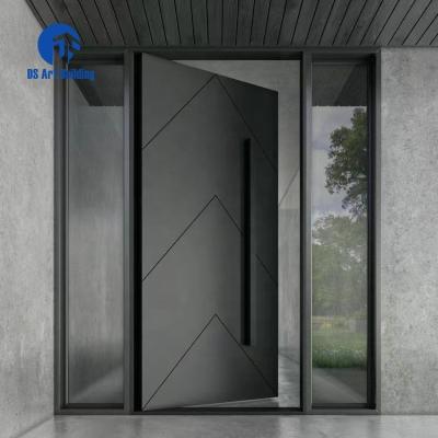 China DS Modern Design Waterproof Residential Aluminum Pivot Entry Door Aluminum Pivot Door With Glass Sidelights for sale