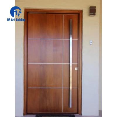 China Waterproof DS Customized Entry Door Luxury Wood Pivot Entrance Hinged Front Door Entrance Pivot Doors Wood for sale